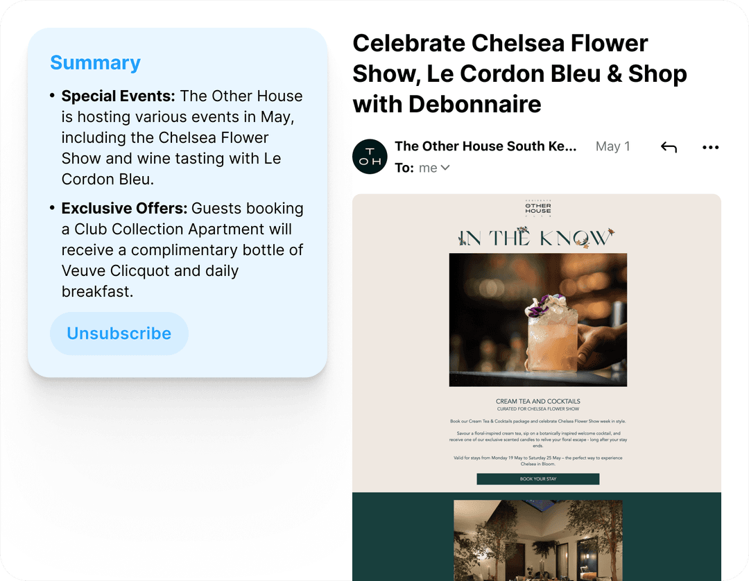 Promo email condensed feature